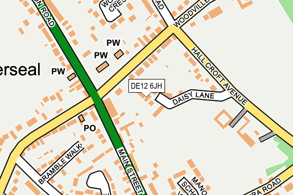 DE12 6JH map - OS OpenMap – Local (Ordnance Survey)