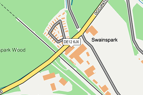 DE12 6JX map - OS OpenMap – Local (Ordnance Survey)