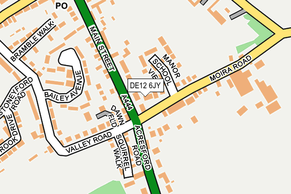 DE12 6JY map - OS OpenMap – Local (Ordnance Survey)