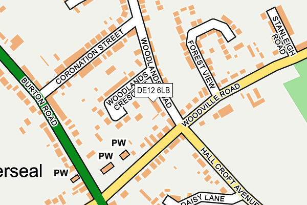 DE12 6LB map - OS OpenMap – Local (Ordnance Survey)