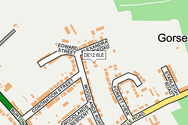 DE12 6LE map - OS OpenMap – Local (Ordnance Survey)