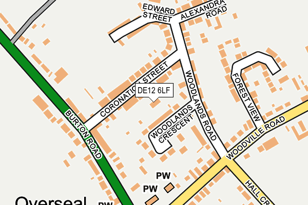 DE12 6LF map - OS OpenMap – Local (Ordnance Survey)