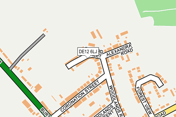 DE12 6LJ map - OS OpenMap – Local (Ordnance Survey)