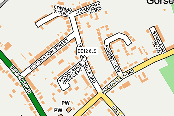 DE12 6LS map - OS OpenMap – Local (Ordnance Survey)