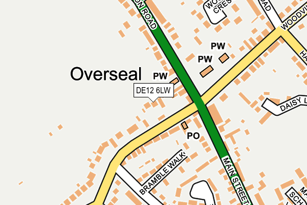 DE12 6LW map - OS OpenMap – Local (Ordnance Survey)