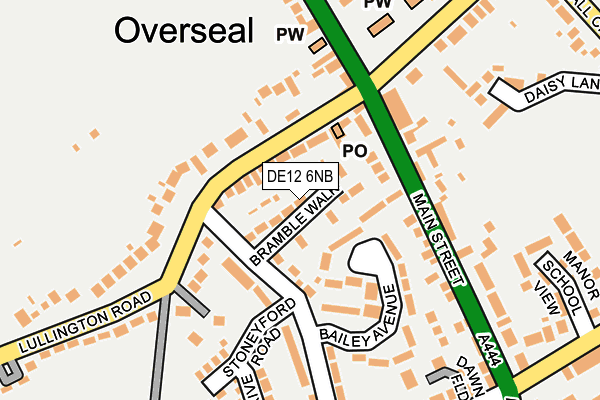 DE12 6NB map - OS OpenMap – Local (Ordnance Survey)