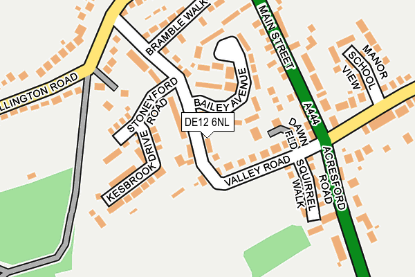 DE12 6NL map - OS OpenMap – Local (Ordnance Survey)