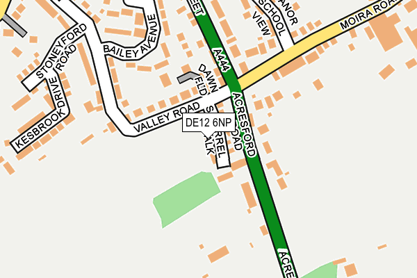 DE12 6NP map - OS OpenMap – Local (Ordnance Survey)