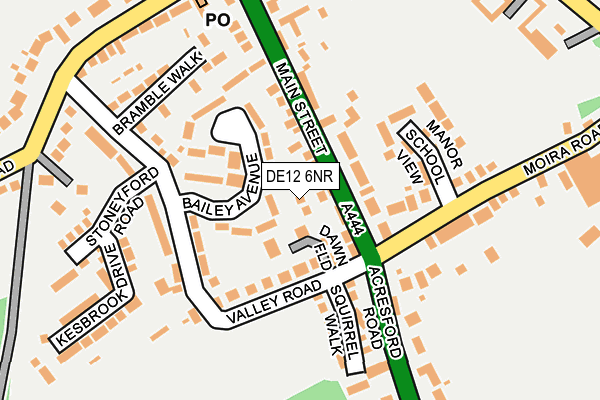 DE12 6NR map - OS OpenMap – Local (Ordnance Survey)