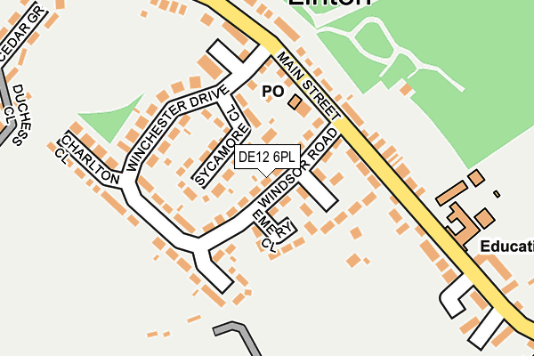 DE12 6PL map - OS OpenMap – Local (Ordnance Survey)