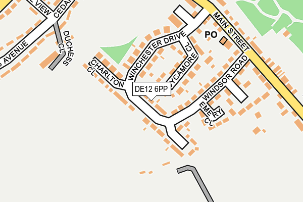 DE12 6PP map - OS OpenMap – Local (Ordnance Survey)