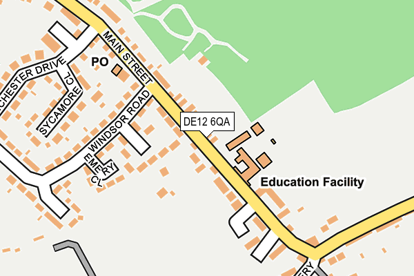 DE12 6QA map - OS OpenMap – Local (Ordnance Survey)