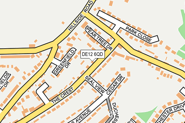 DE12 6QD map - OS OpenMap – Local (Ordnance Survey)