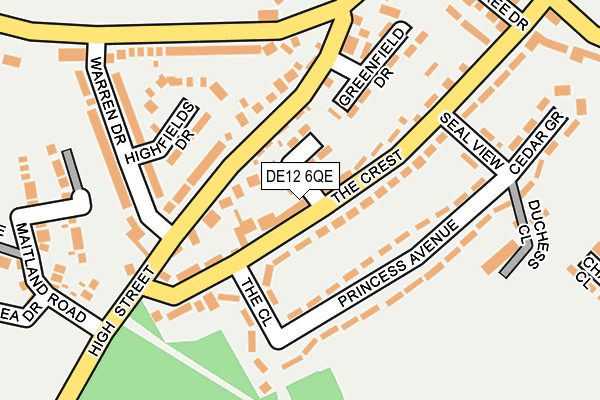 DE12 6QE map - OS OpenMap – Local (Ordnance Survey)
