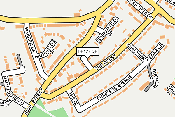 DE12 6QF map - OS OpenMap – Local (Ordnance Survey)