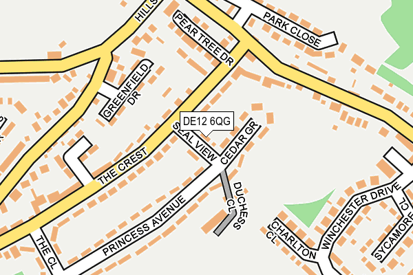 DE12 6QG map - OS OpenMap – Local (Ordnance Survey)