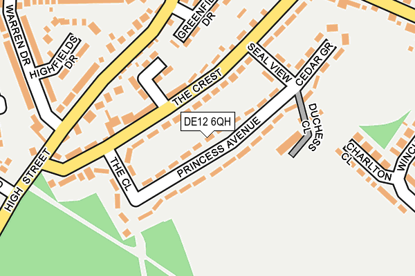 DE12 6QH map - OS OpenMap – Local (Ordnance Survey)