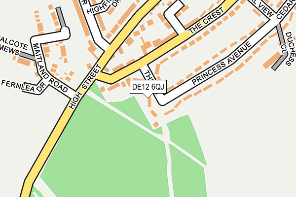 DE12 6QJ map - OS OpenMap – Local (Ordnance Survey)