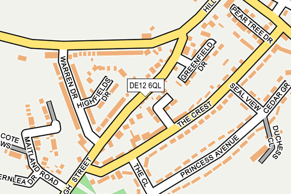 DE12 6QL map - OS OpenMap – Local (Ordnance Survey)