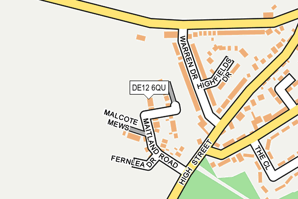 DE12 6QU map - OS OpenMap – Local (Ordnance Survey)