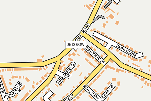 DE12 6QW map - OS OpenMap – Local (Ordnance Survey)