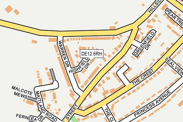 DE12 6RH map - OS OpenMap – Local (Ordnance Survey)