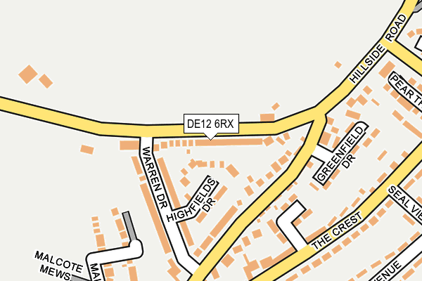 DE12 6RX map - OS OpenMap – Local (Ordnance Survey)