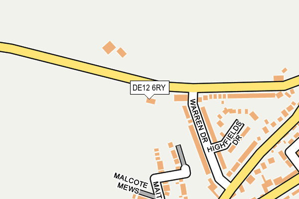 DE12 6RY map - OS OpenMap – Local (Ordnance Survey)
