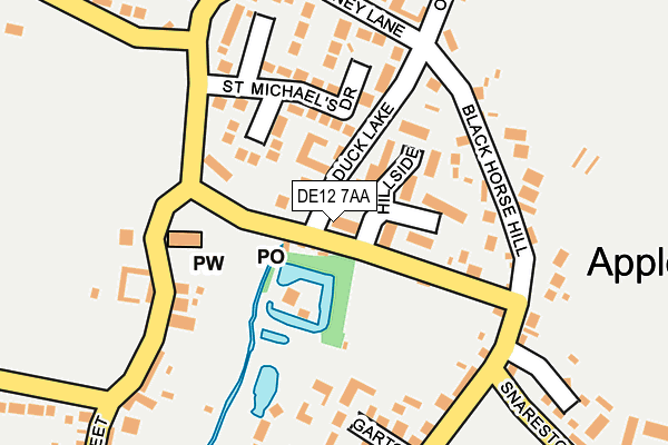 DE12 7AA map - OS OpenMap – Local (Ordnance Survey)