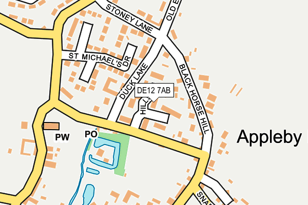 DE12 7AB map - OS OpenMap – Local (Ordnance Survey)