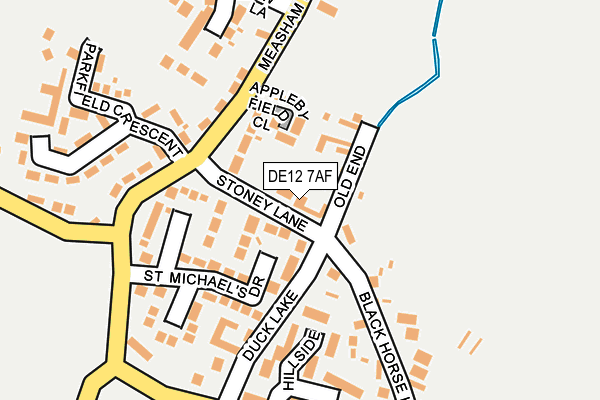 DE12 7AF map - OS OpenMap – Local (Ordnance Survey)