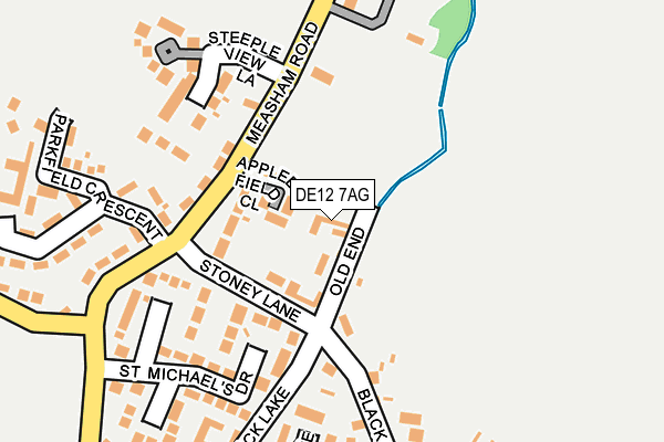 DE12 7AG map - OS OpenMap – Local (Ordnance Survey)