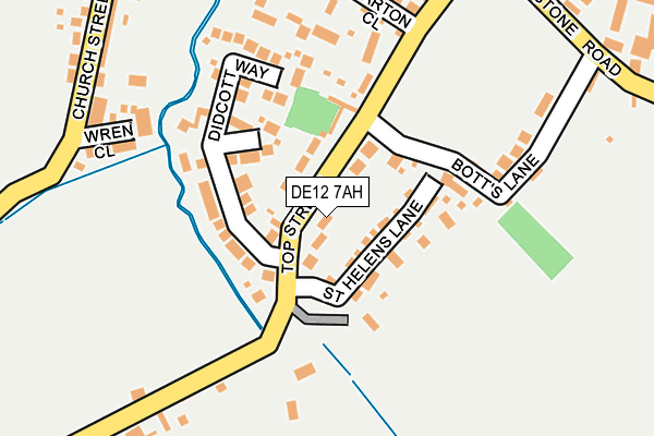 DE12 7AH map - OS OpenMap – Local (Ordnance Survey)