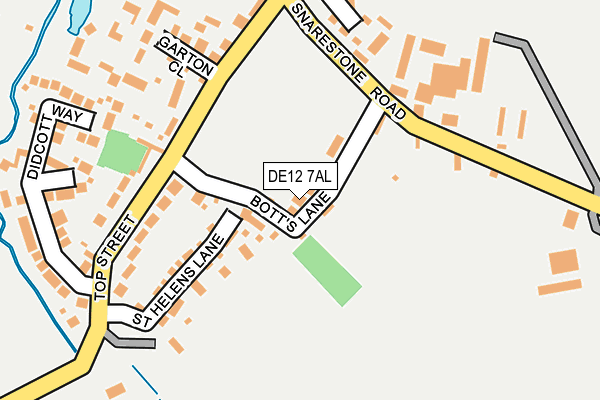 DE12 7AL map - OS OpenMap – Local (Ordnance Survey)