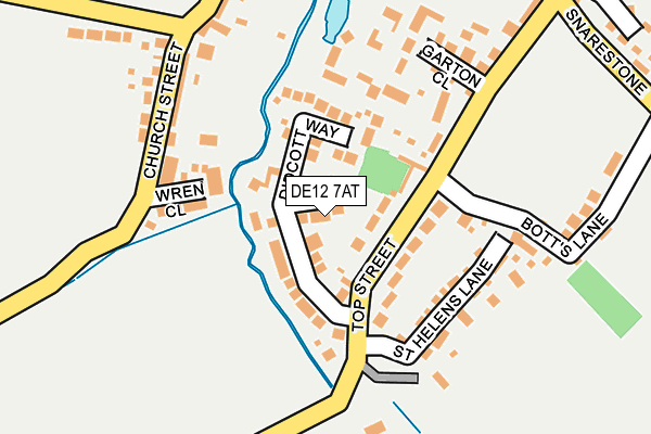 DE12 7AT map - OS OpenMap – Local (Ordnance Survey)