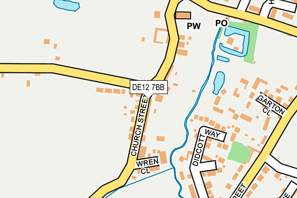 DE12 7BB map - OS OpenMap – Local (Ordnance Survey)
