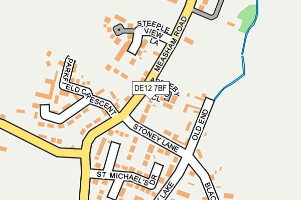 DE12 7BF map - OS OpenMap – Local (Ordnance Survey)