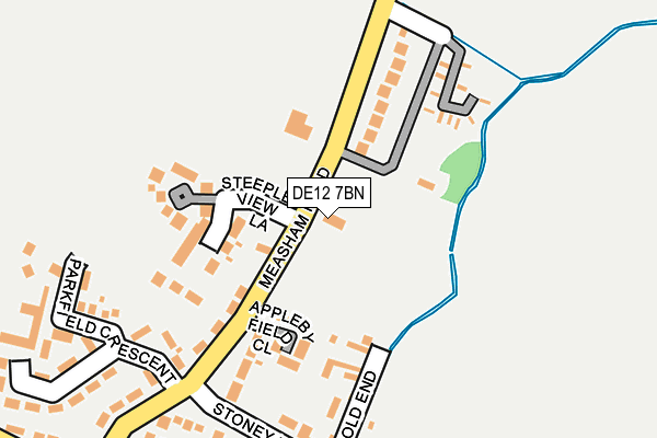 DE12 7BN map - OS OpenMap – Local (Ordnance Survey)