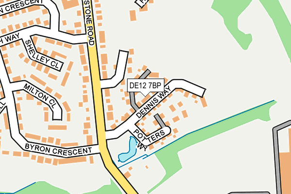 DE12 7BP map - OS OpenMap – Local (Ordnance Survey)