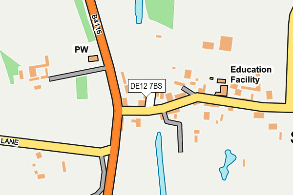 DE12 7BS map - OS OpenMap – Local (Ordnance Survey)