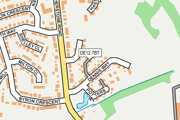 DE12 7BT map - OS OpenMap – Local (Ordnance Survey)