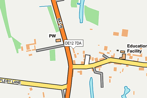 DE12 7DA map - OS OpenMap – Local (Ordnance Survey)