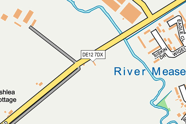 DE12 7DX map - OS OpenMap – Local (Ordnance Survey)