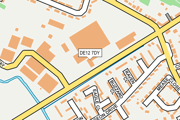 DE12 7DY map - OS OpenMap – Local (Ordnance Survey)