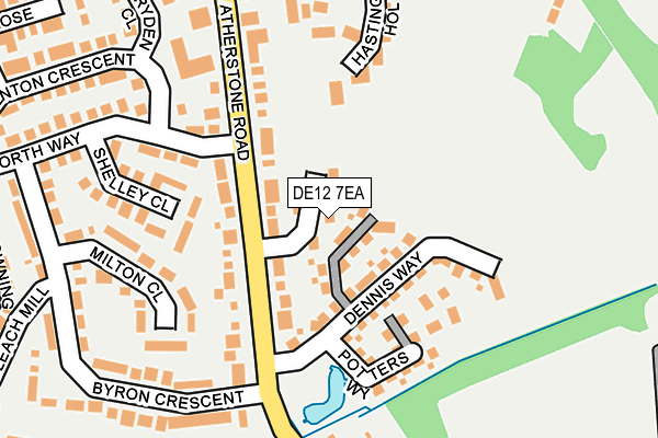 DE12 7EA map - OS OpenMap – Local (Ordnance Survey)