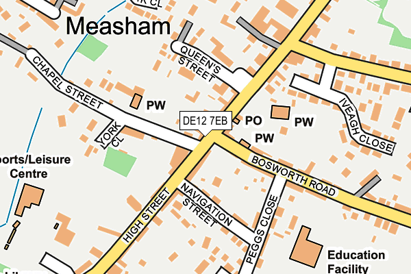 DE12 7EB map - OS OpenMap – Local (Ordnance Survey)