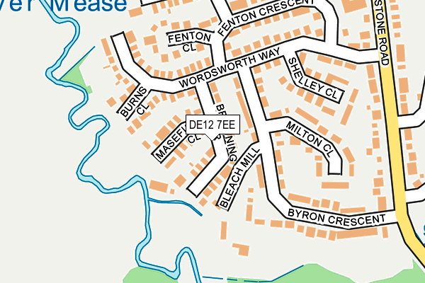 DE12 7EE map - OS OpenMap – Local (Ordnance Survey)