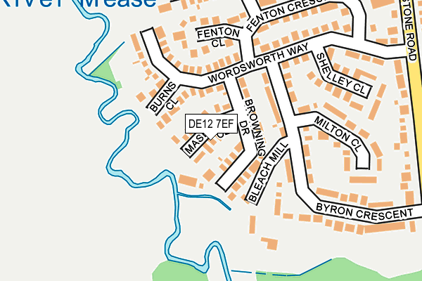 DE12 7EF map - OS OpenMap – Local (Ordnance Survey)