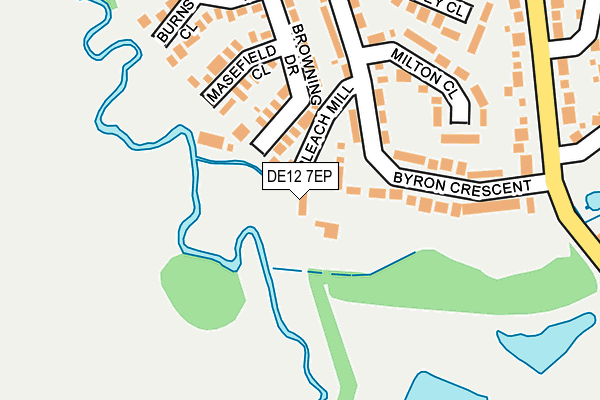 DE12 7EP map - OS OpenMap – Local (Ordnance Survey)