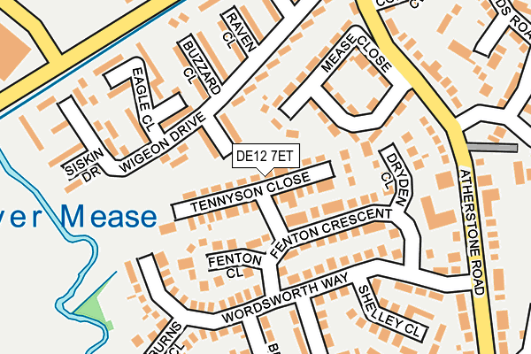 DE12 7ET map - OS OpenMap – Local (Ordnance Survey)